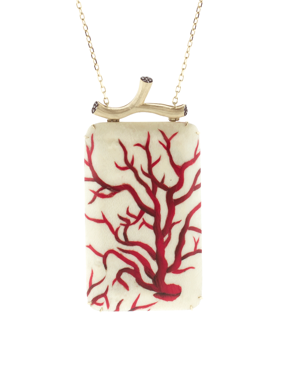 SILVIA FURMANOVICH-Marquetry Red Coral Necklace-YELLOW GOLD