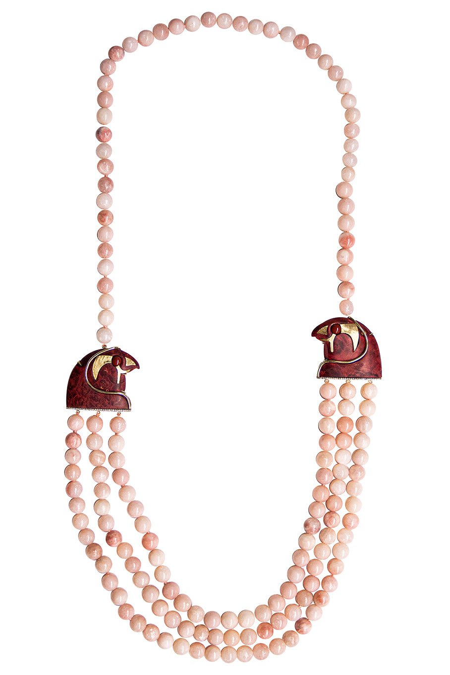 SILVIA FURMANOVICH-Red Jasper Egypt Necklace-YELLOW GOLD