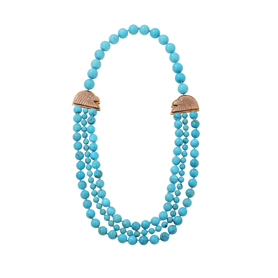 SILVIA FURMANOVICH-Turquoise Necklace-YELLOW GOLD