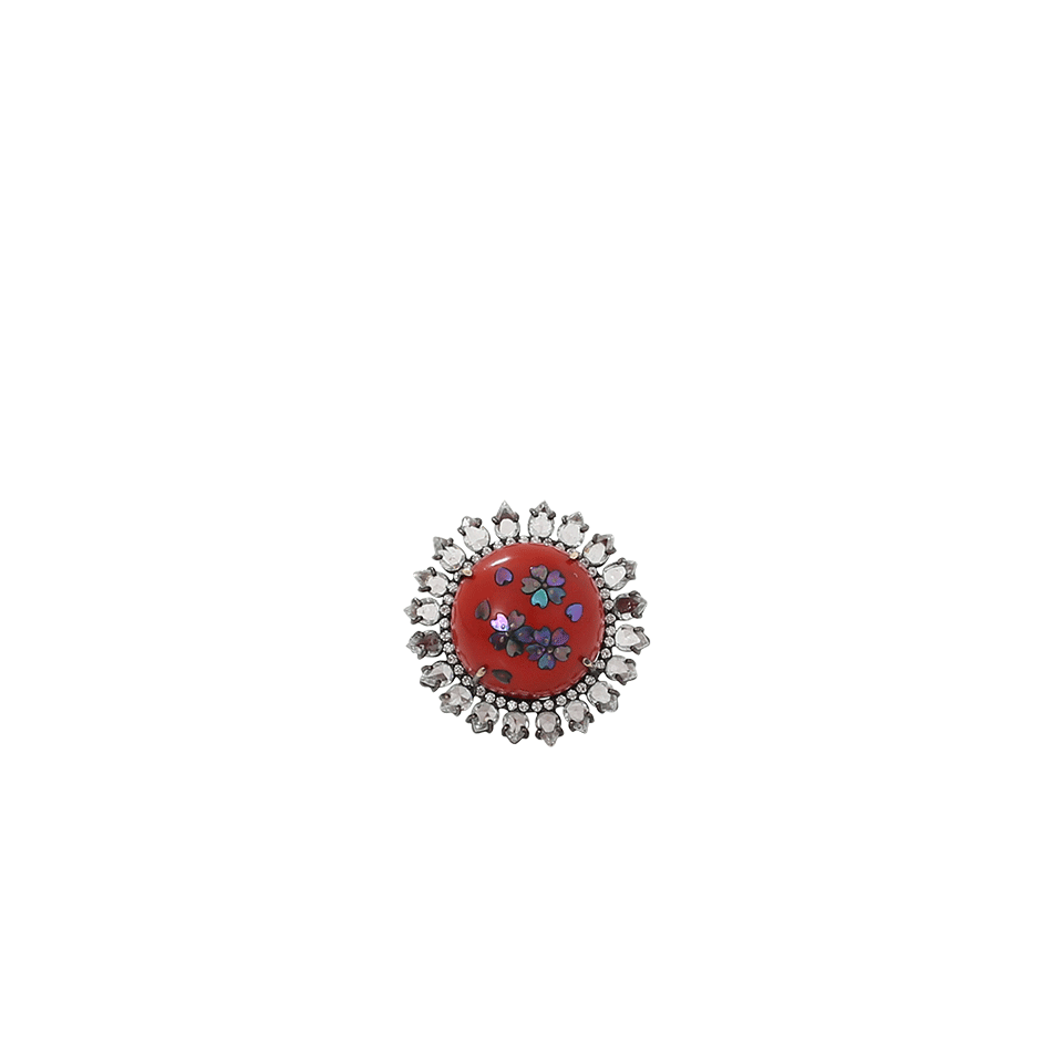 SILVIA FURMANOVICH-Red Lacquer Ring-BLACK GOLD