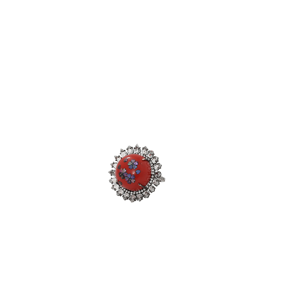 SILVIA FURMANOVICH-Red Lacquer Ring-BLACK GOLD