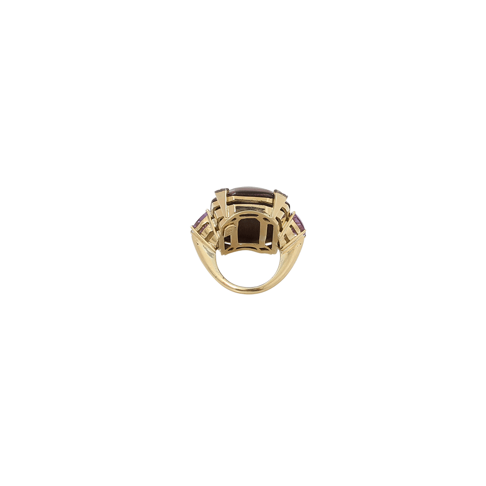 SILVIA FURMANOVICH-Marquetry Purple Geometric Ring-YELLOW GOLD