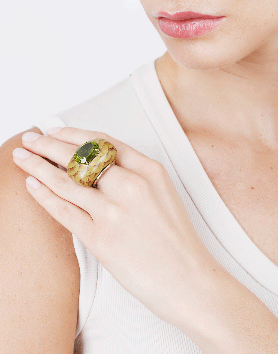 SILVIA FURMANOVICH-Marquetry Green Ring-YELLOW GOLD