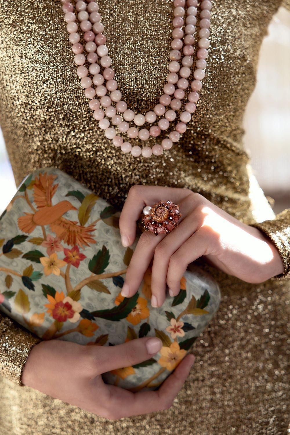 SILVIA FURMANOVICH-Snail Shell Spiral Pearl Ring-YELLOW GOLD
