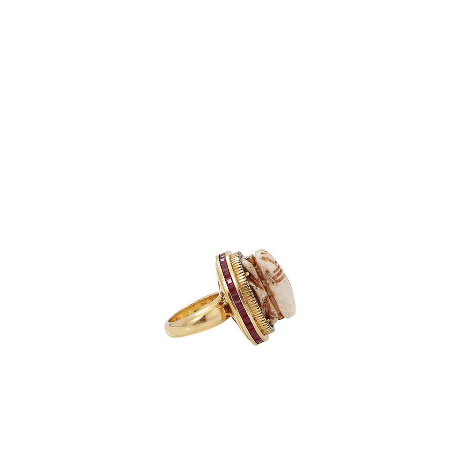 SILVIA FURMANOVICH-Carved Scarab Ring-YELLOW GOLD