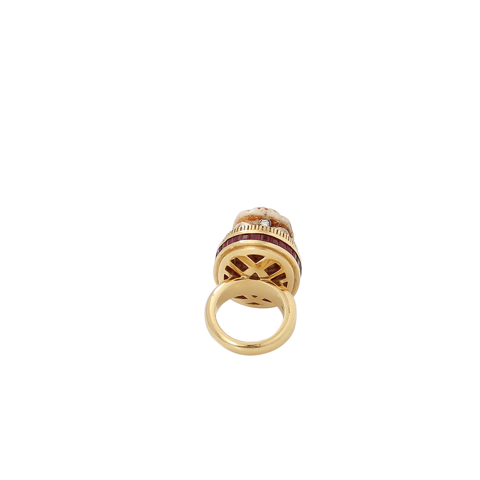 SILVIA FURMANOVICH-Carved Scarab Ring-YELLOW GOLD