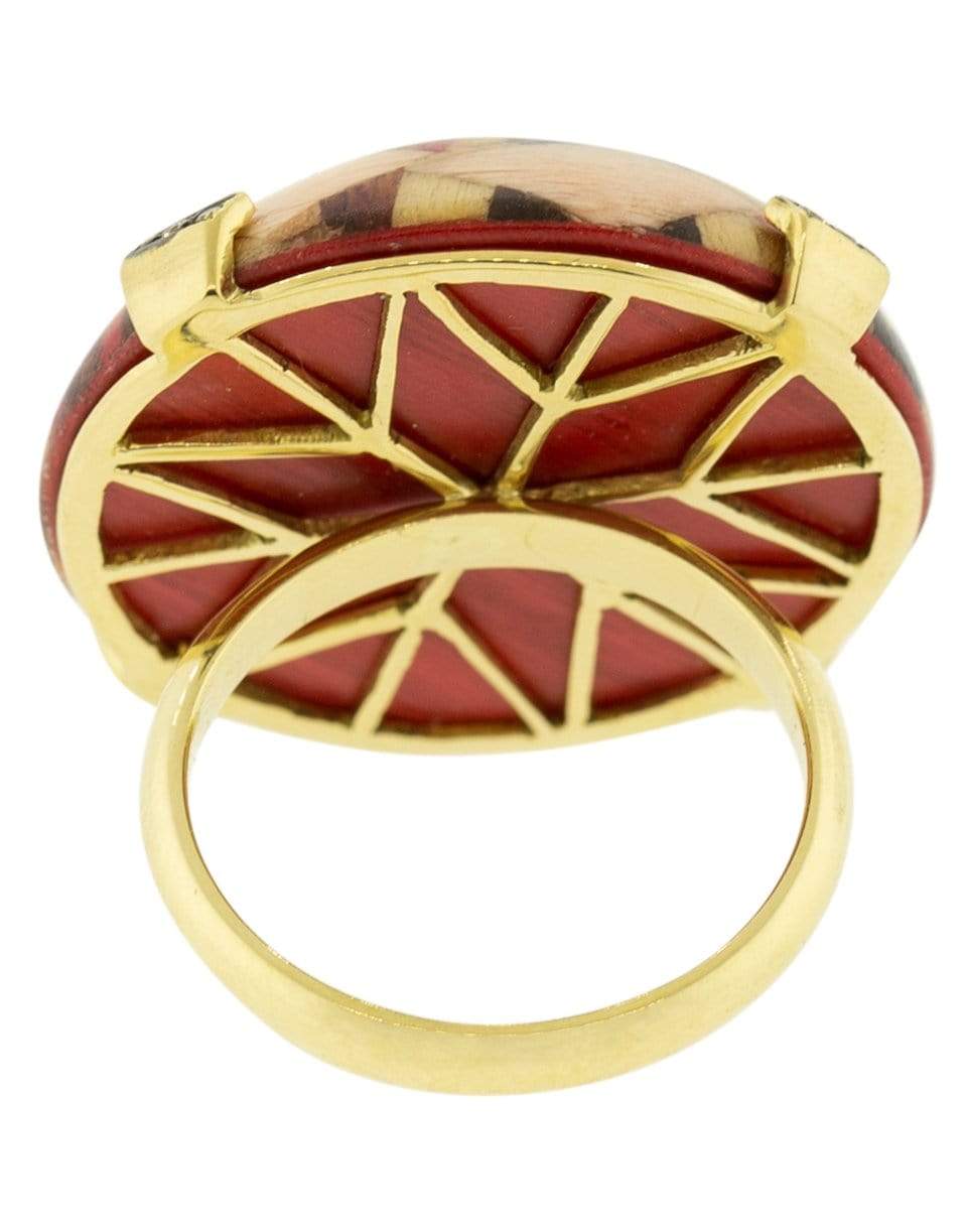 SILVIA FURMANOVICH-Red Marquerty Brown Diamond Ring-YELLOW GOLD