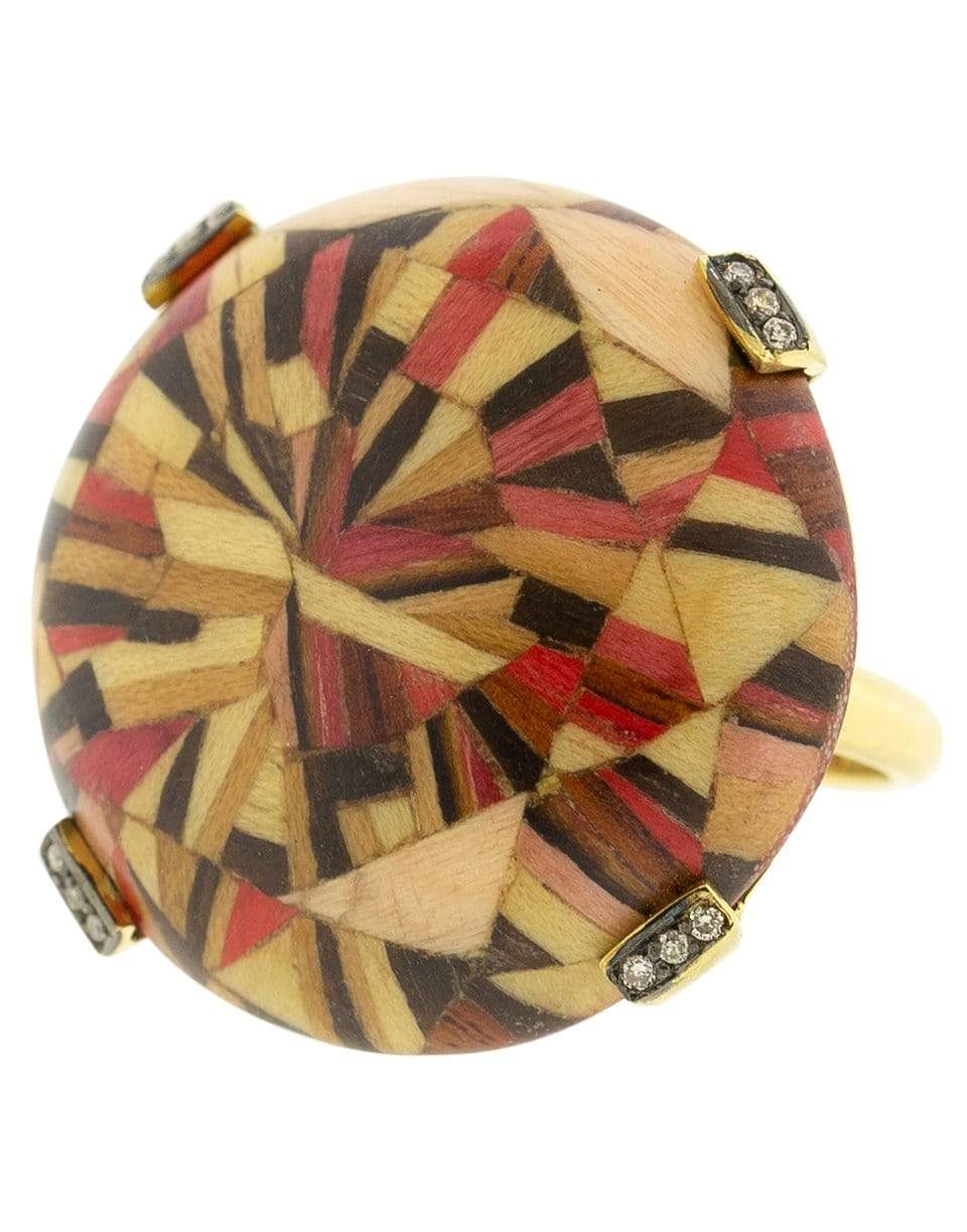 SILVIA FURMANOVICH-Red Marquerty Brown Diamond Ring-YELLOW GOLD