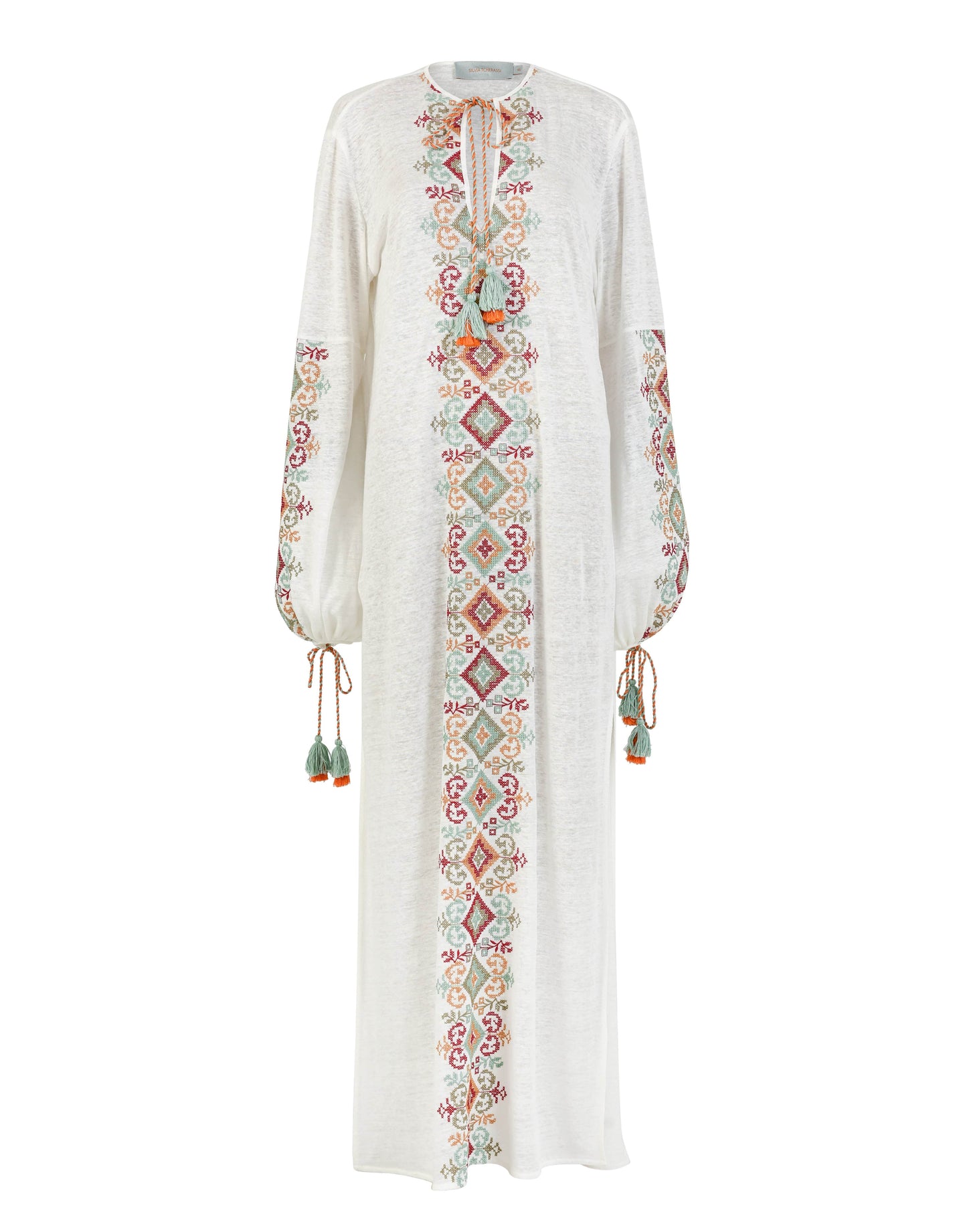 SILVIA TCHERASSI-Mayfair Tunic Embroidered Maxi Dress-