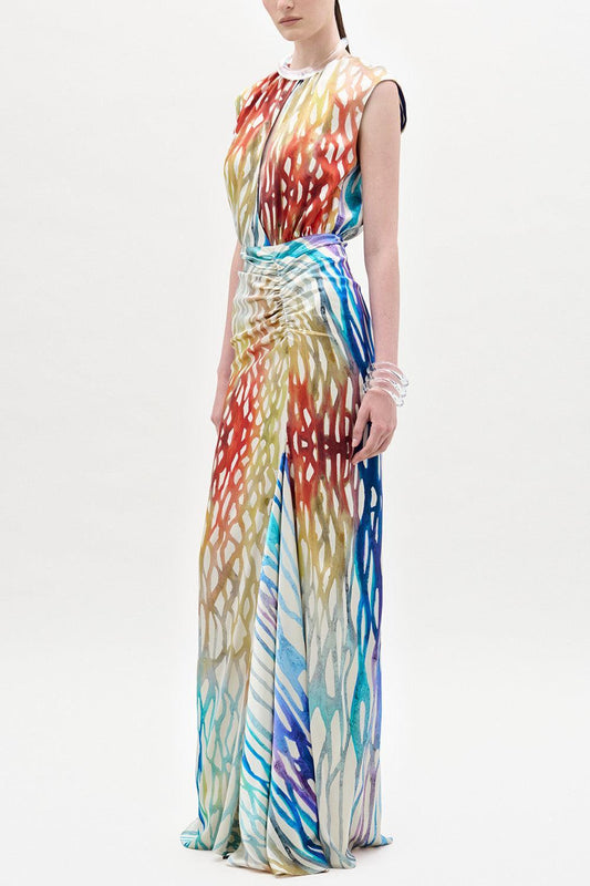 Samaira Dress - Coral Symphony-GEOMETRC-XS-CLOTHINGDRESSCOCKTAIL-SILVIA TCHERASSI