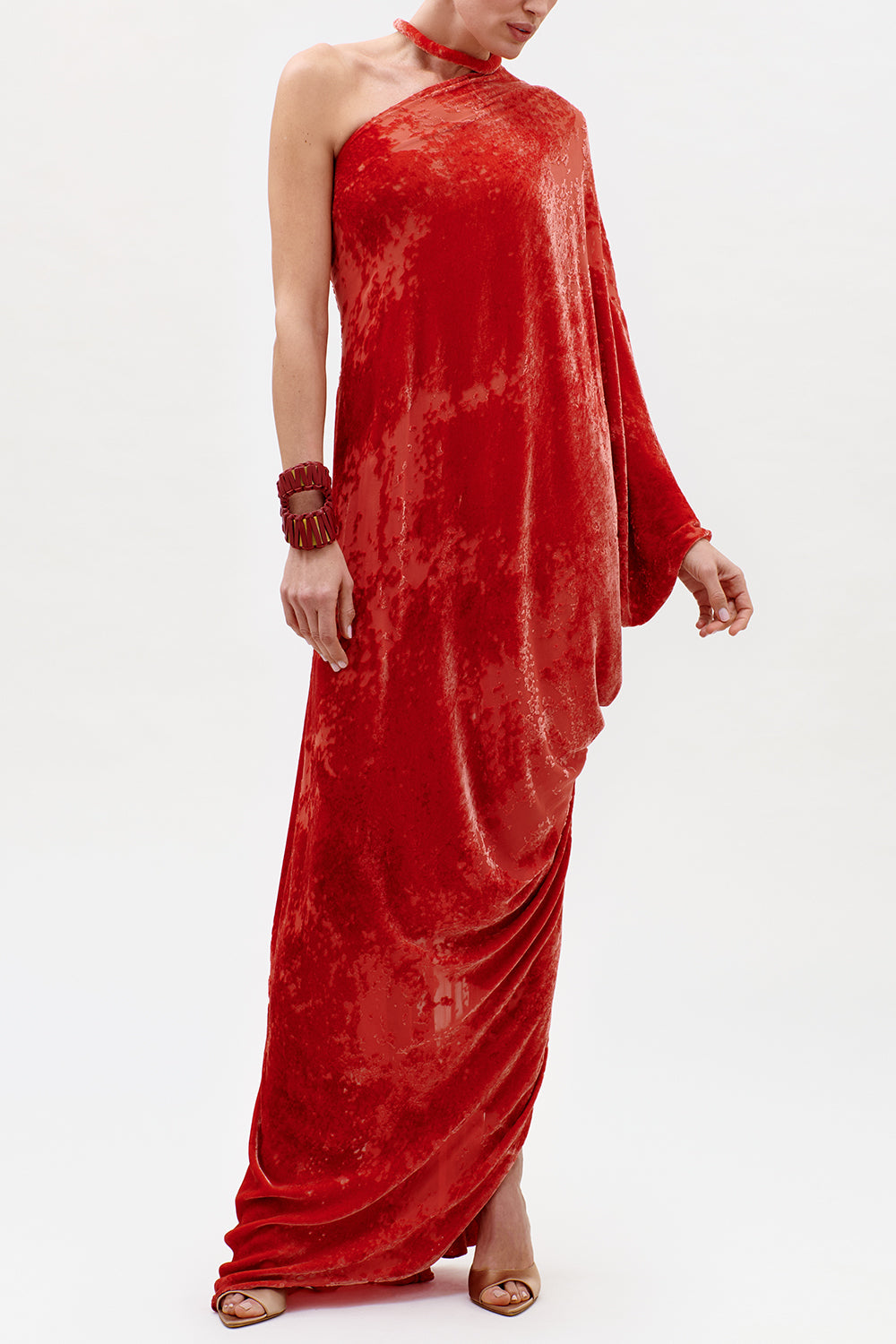 Erica One Shoulder Dress-RED-XS-CLOTHINGDRESSGOWN-SILVIA TCHERASSI