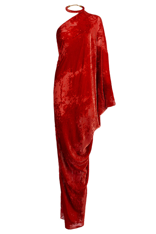 Erica One Shoulder Dress-RED-XS-CLOTHINGDRESSGOWN-SILVIA TCHERASSI