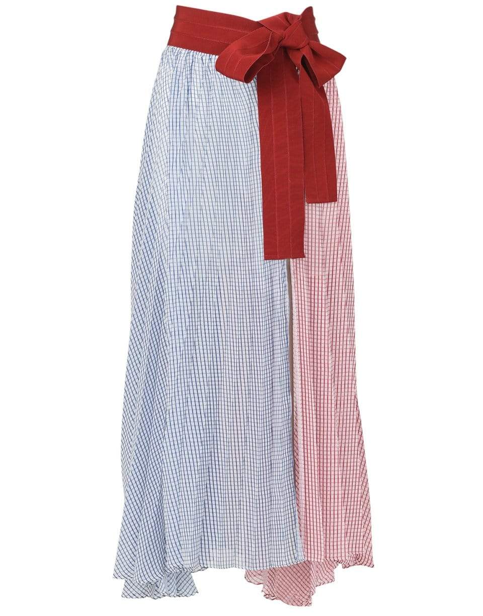 SILVIA TCHERASSI-Red and Navy Blanche Pareo Skirt-
