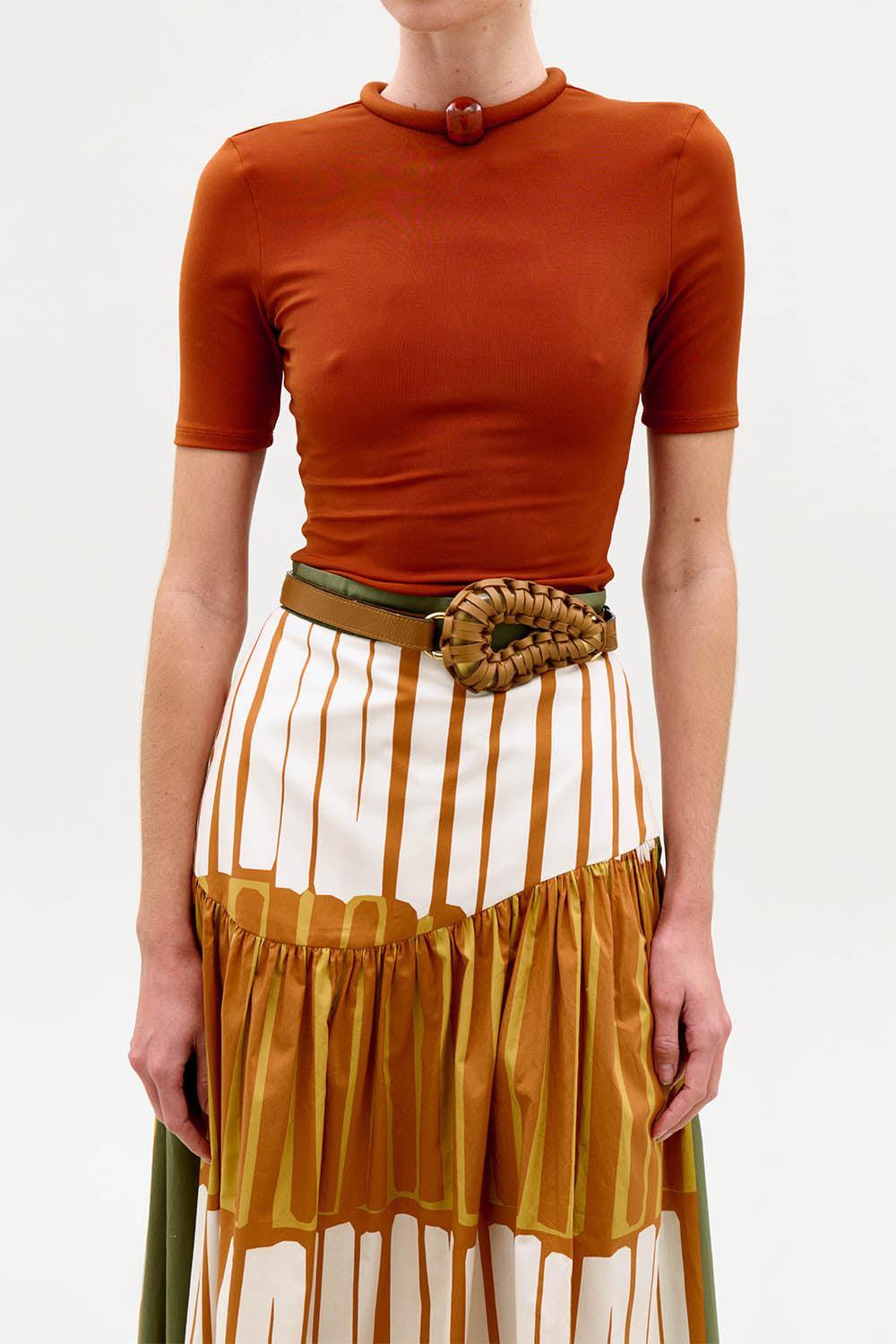 Varinia T-Shirt - Terracotta-ORANGE-XS-CLOTHINGSPECIALPOP UP-SILVIA TCHERASSI