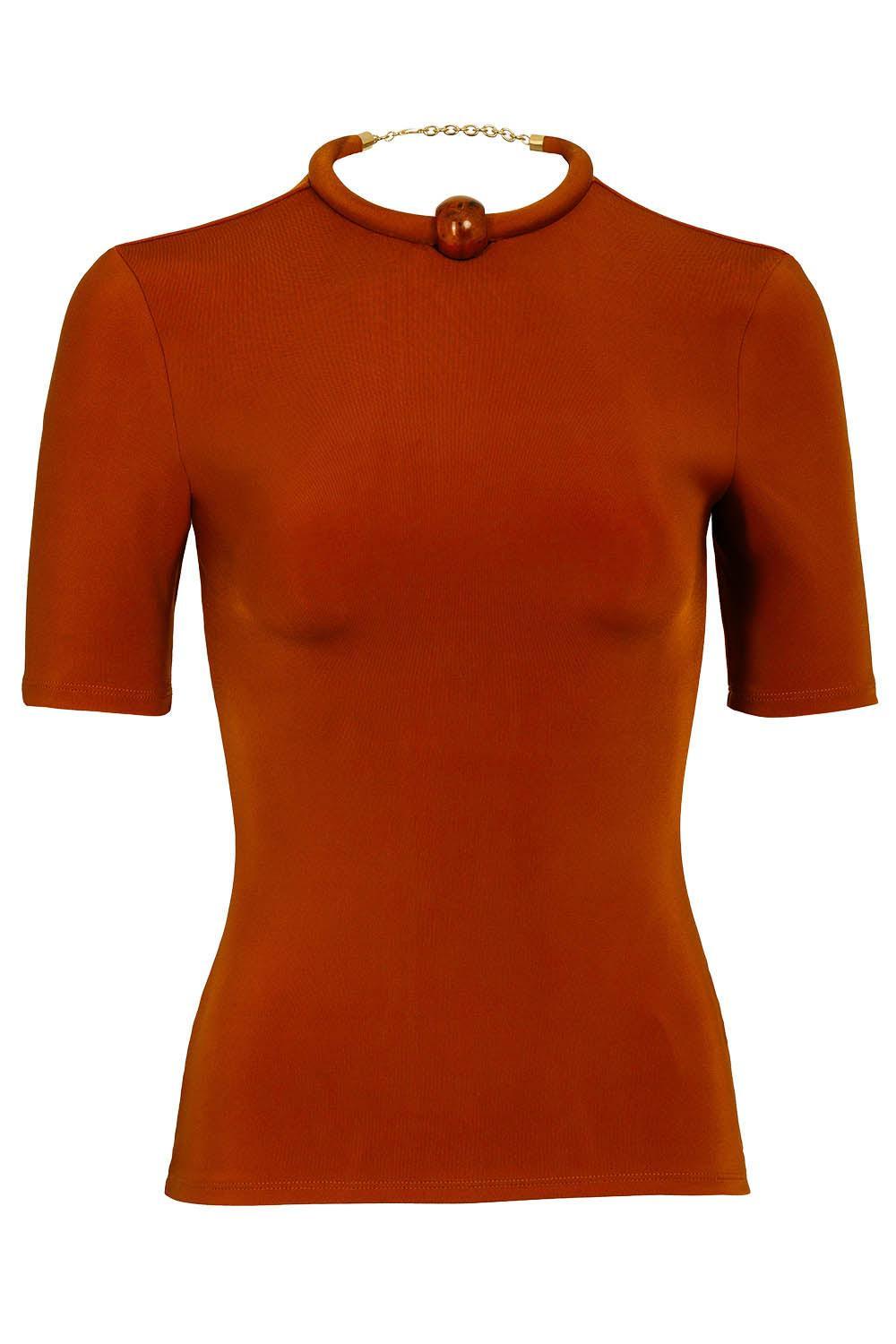 Varinia T-Shirt - Terracotta-ORANGE-XS-CLOTHINGSPECIALPOP UP-SILVIA TCHERASSI