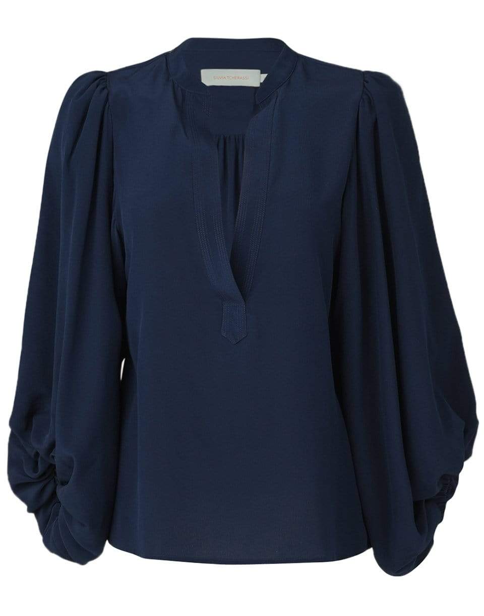 SILVIA TCHERASSI-Navy Sanford Blouse-