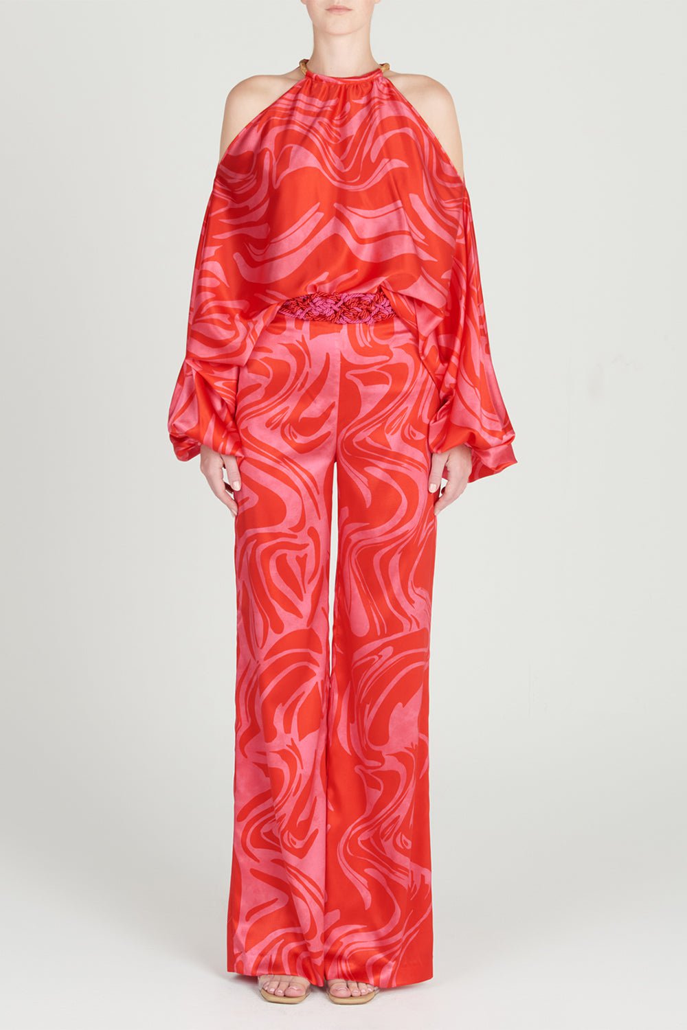 SILVIA TCHERASSI-Janina Blouse - Pink Red Marble-