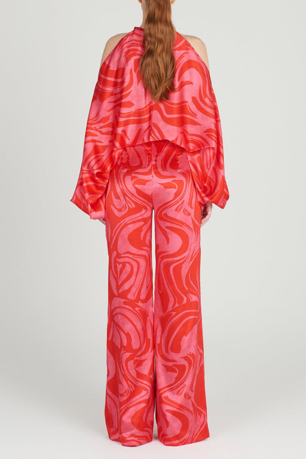 SILVIA TCHERASSI-Janina Blouse - Pink Red Marble-