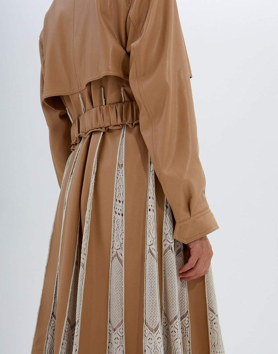 SIMKHAI-Kya Vegan Leather Knit Trench Coat-