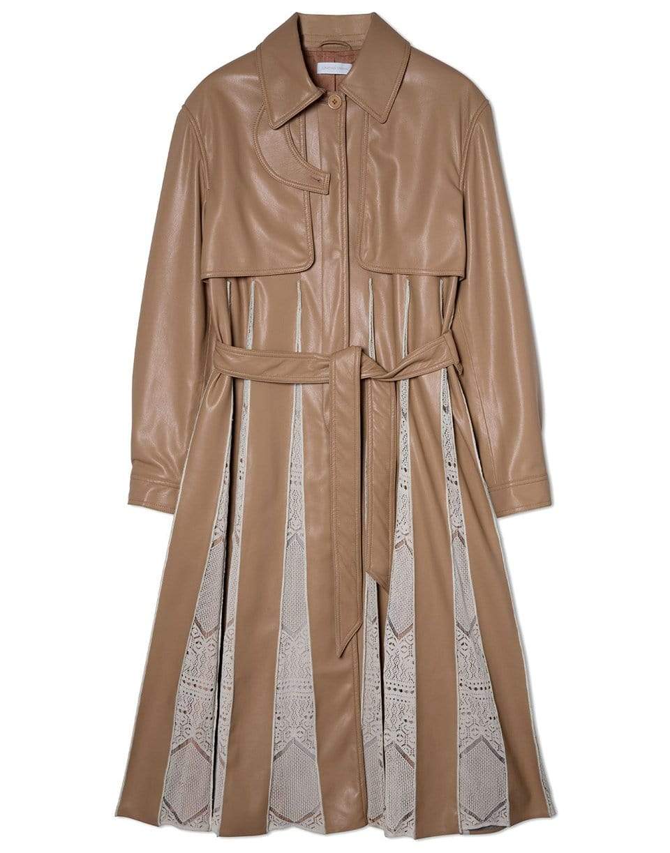 SIMKHAI-Kya Vegan Leather Knit Trench Coat-