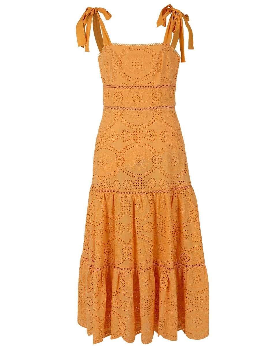 SIMKHAI-Nicole Broderie Anglaise Midi Dress-