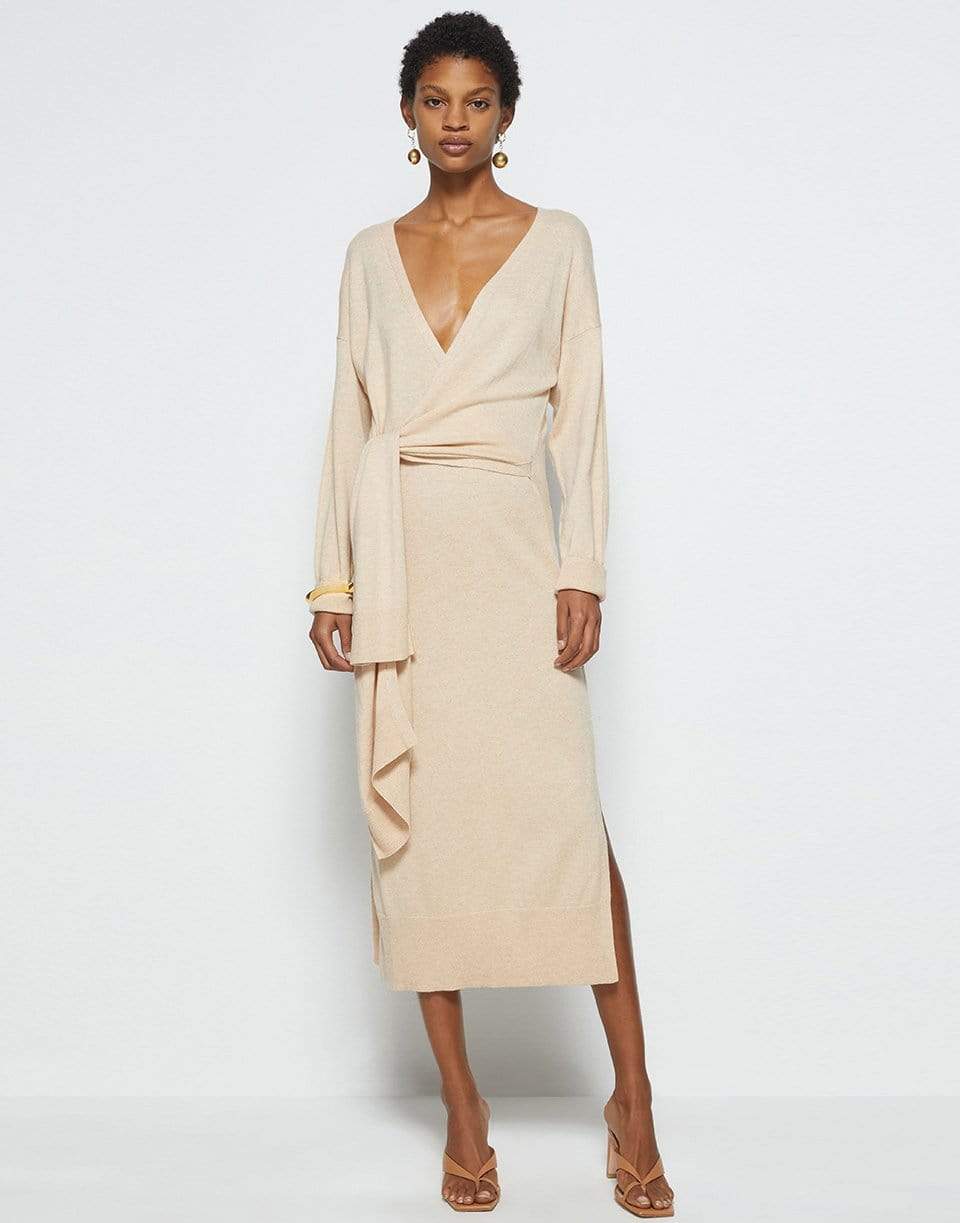 SIMKHAI-Skyla Loungewear Knit Wrap Dress-