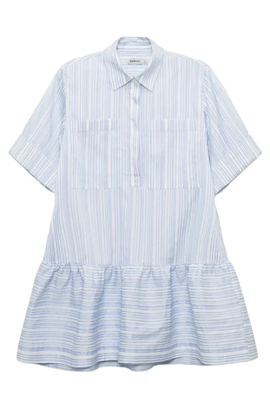 Cris Short Sleeve Shirt Dress-BLUE-XS-CLOTHINGDRESSCASUAL-SIMKHAI