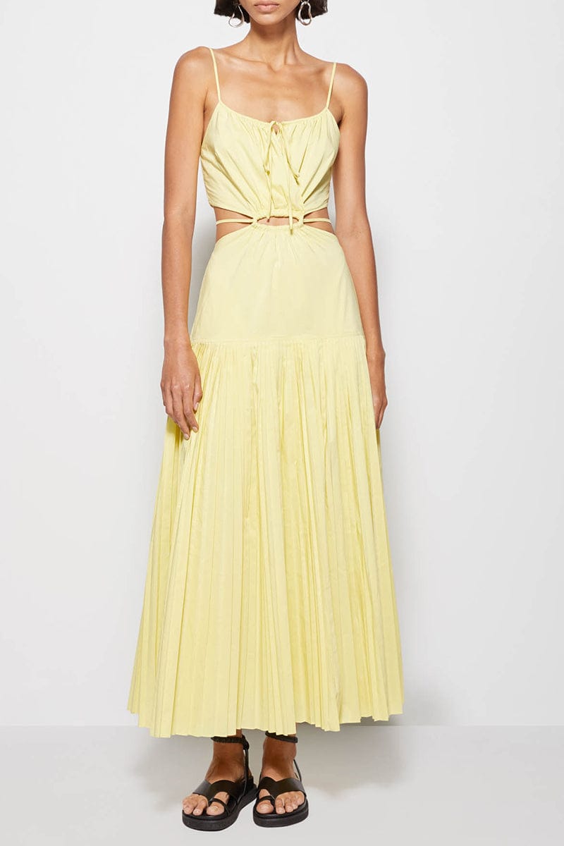 SIMKHAI-Rem Pleated Maxi Dress-