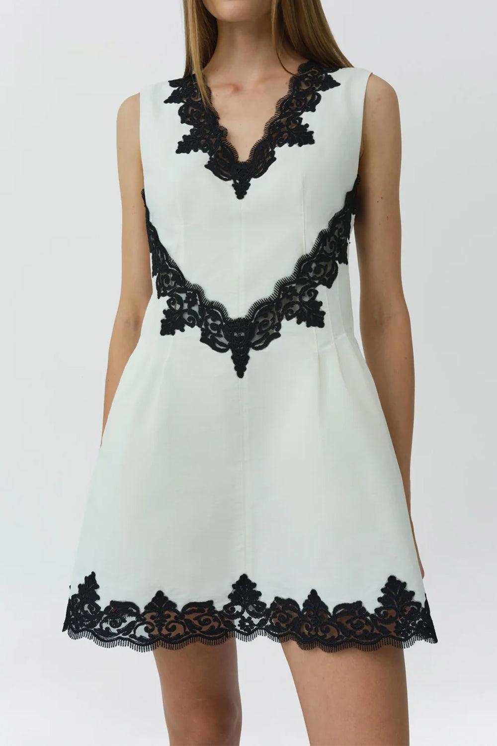 Minna Lace Mini Dress-CREAM-0-CLOTHINGDRESSCASUAL-SIMKHAI