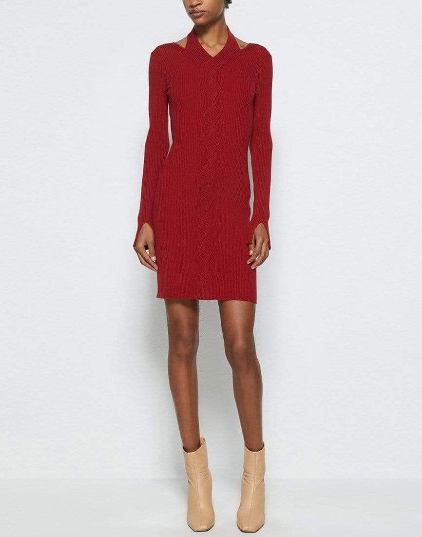 SIMKHAI-Long Sleeve Alejandra Twisted Cable Dress-