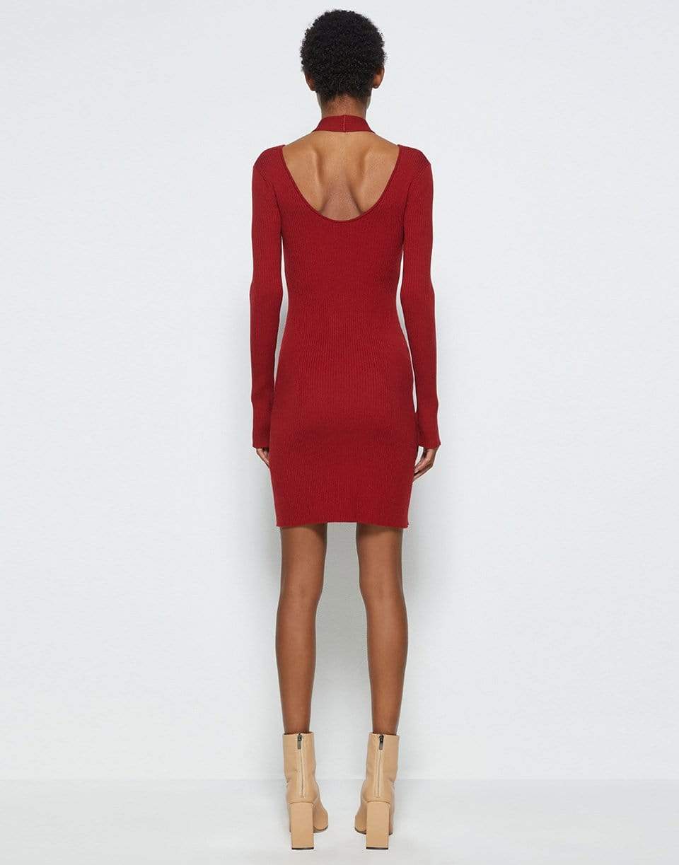 SIMKHAI-Long Sleeve Alejandra Twisted Cable Dress-
