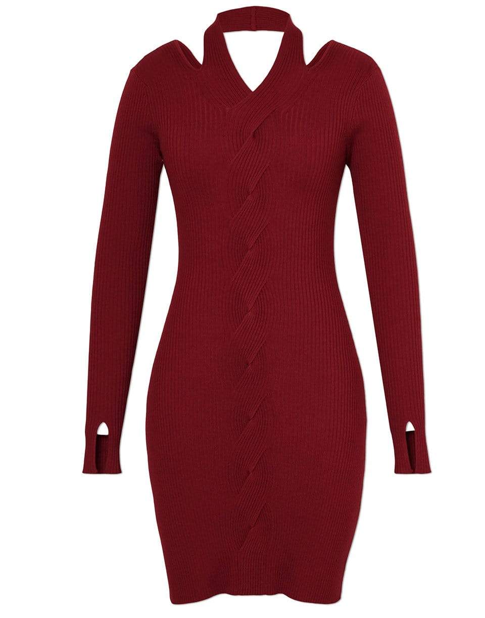 SIMKHAI-Long Sleeve Alejandra Twisted Cable Dress-