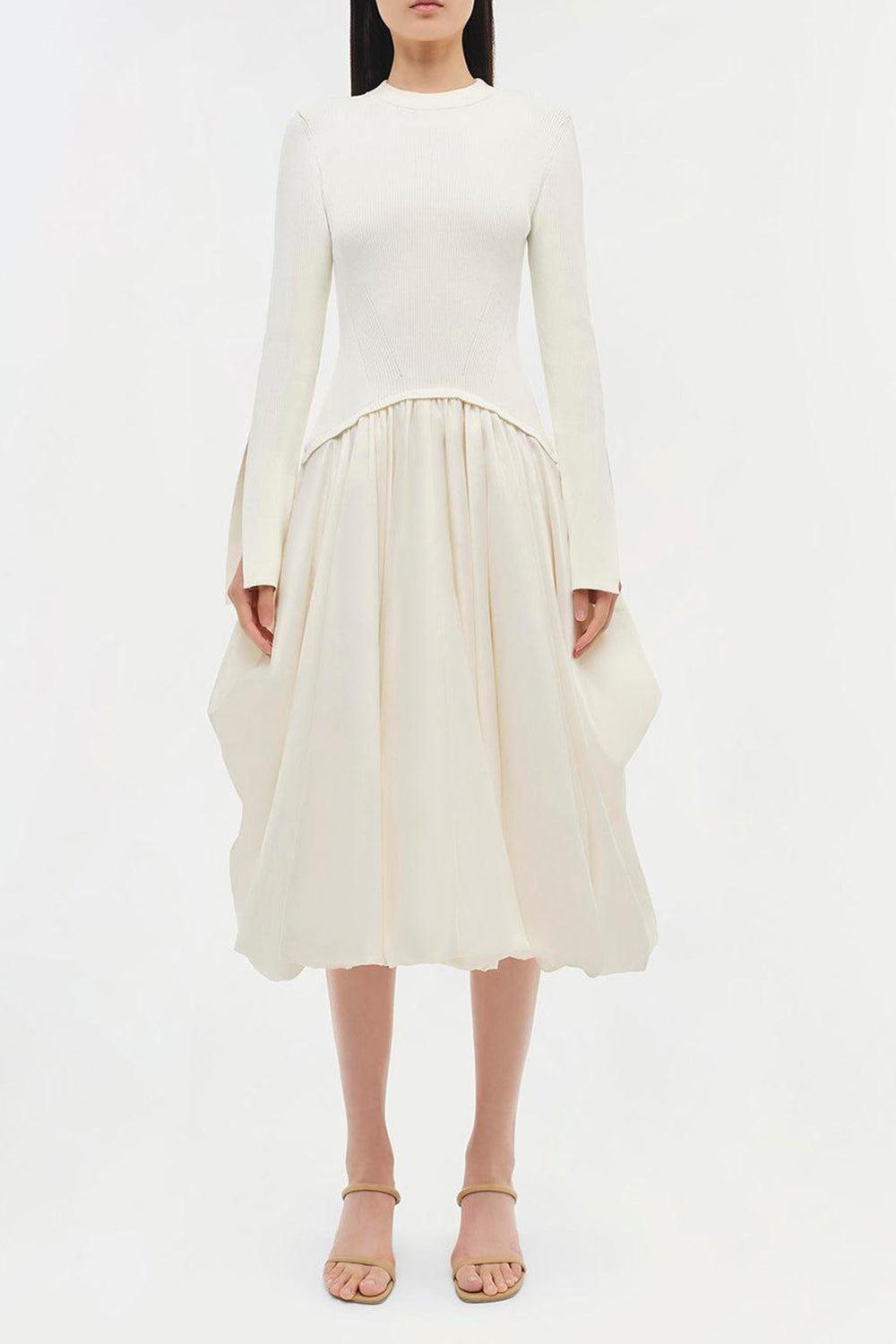 Kenlie Midi Dress-IVORY-XS-CLOTHINGDRESSCASUAL-SIMKHAI