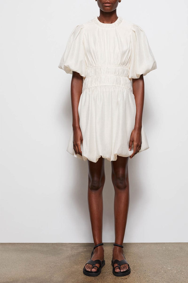 SIMKHAI-Echo Bubble Hem Mini Dress-