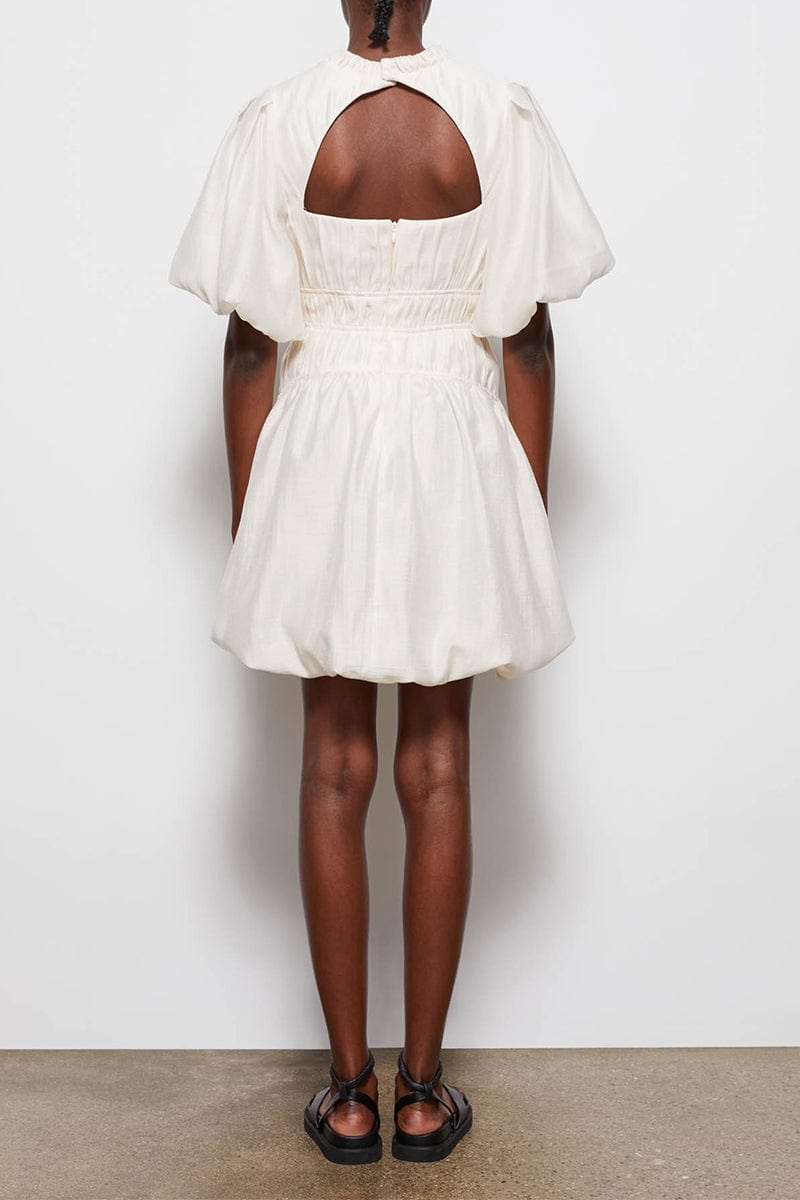 SIMKHAI-Echo Bubble Hem Mini Dress-