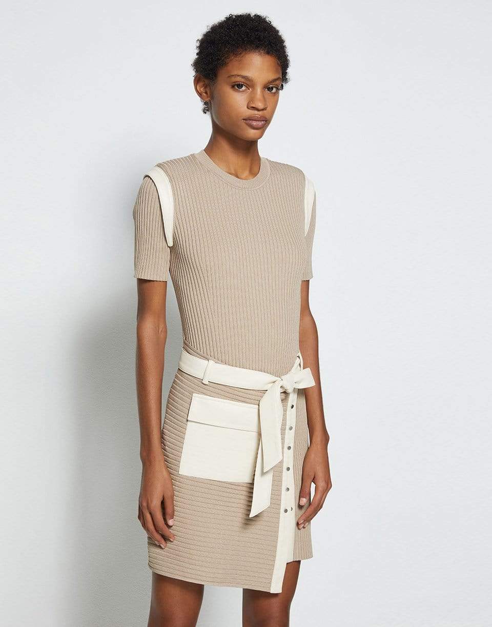 SIMKHAI-Hardin Rib Belted Dress-
