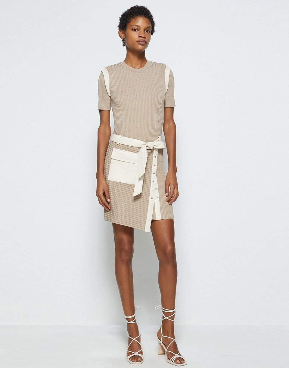 SIMKHAI-Hardin Rib Belted Dress-