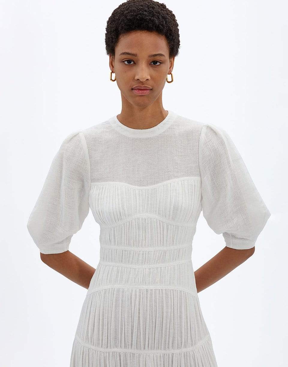SIMKHAI-Fira Ruched Paneled Open
Back Maxi Dress-