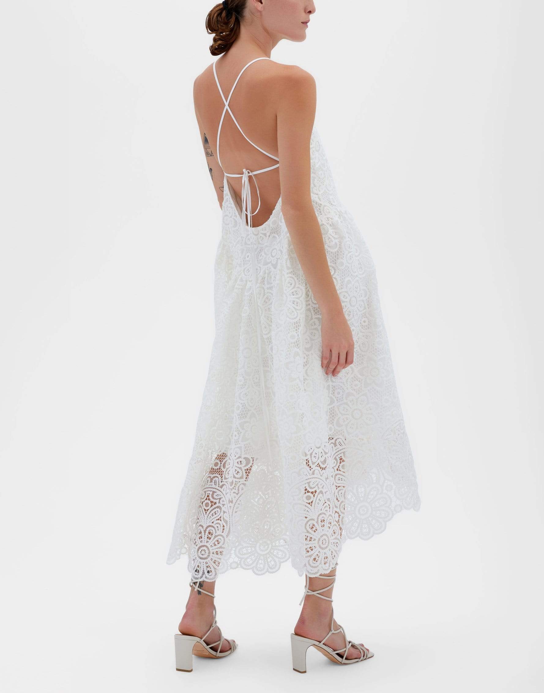 SIMKHAI-Zayna Guipure Midi Dress-