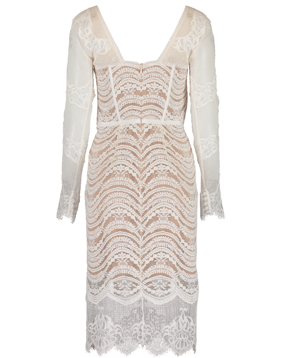 SIMKHAI-Lined Mixed Lace Bustier Dress-