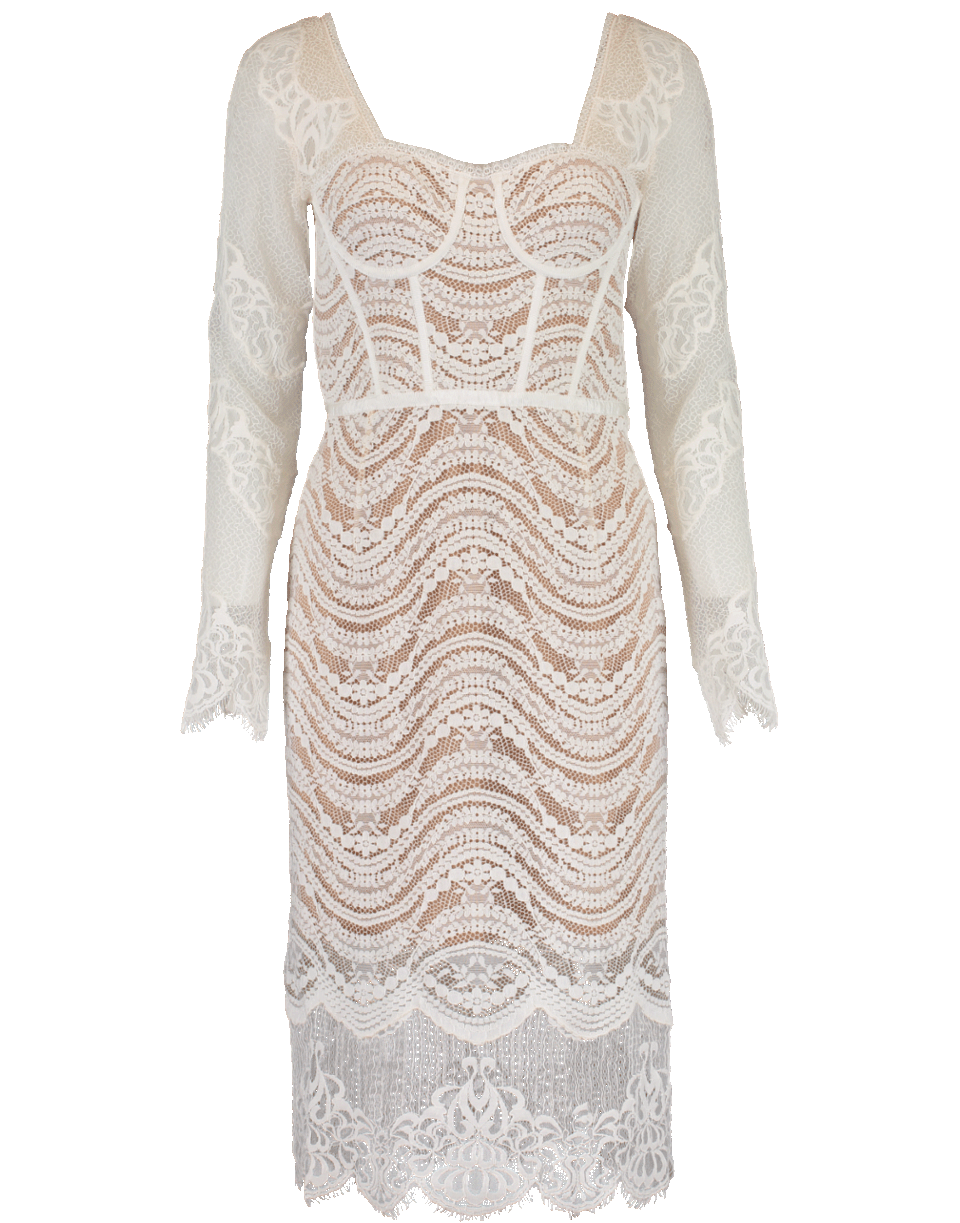 SIMKHAI-Lined Mixed Lace Bustier Dress-