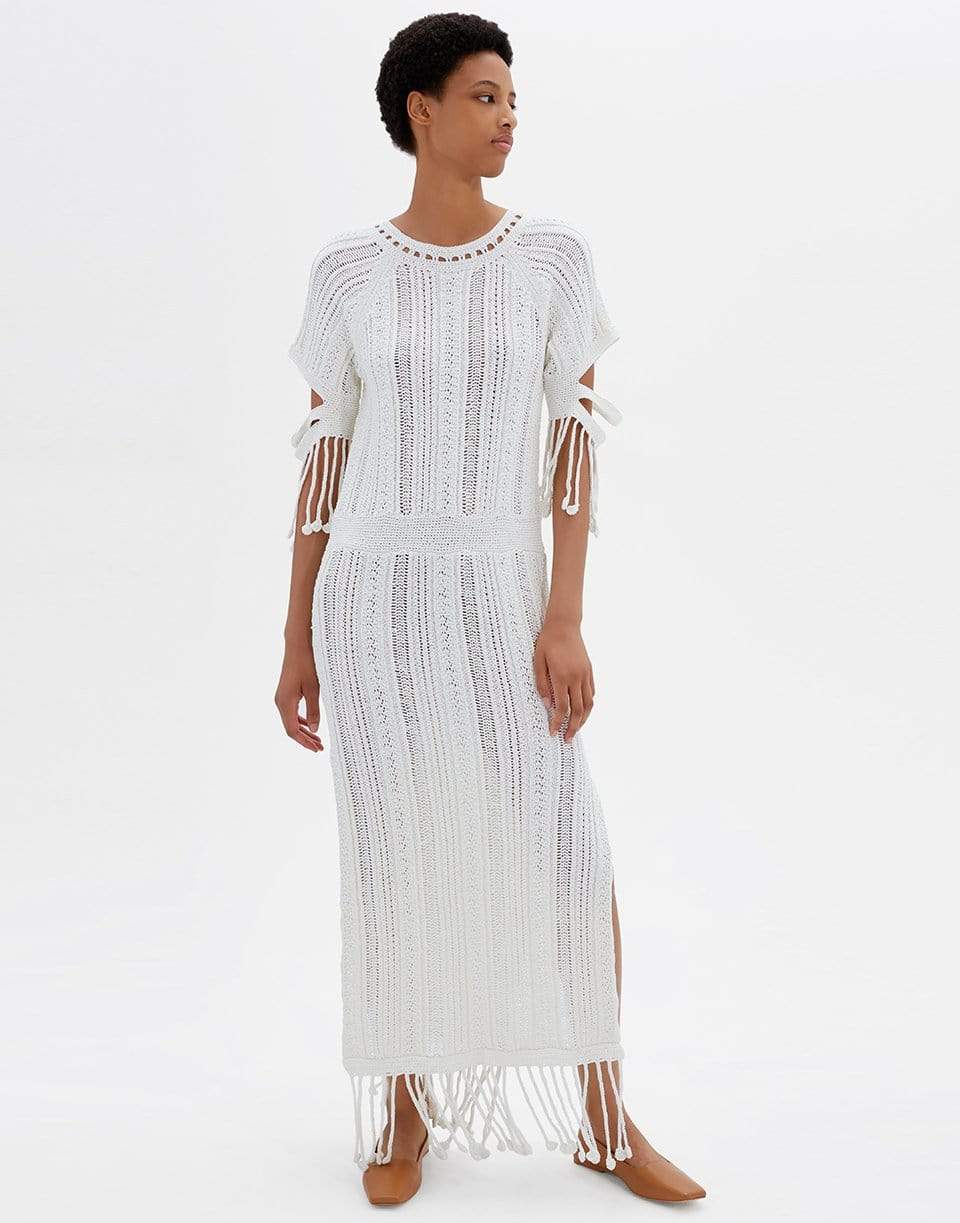 SIMKHAI-Emeri Chunky Cotton Fringe Dress-