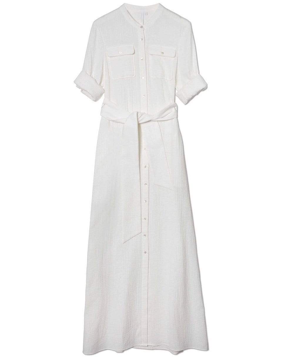 SIMKHAI-Ester Organic Gauze Tie Waist Shirt Dress-