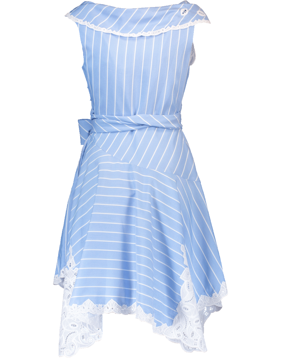 SIMKHAI-Embroidered Mini Wrap Dress-WHT/CHAM