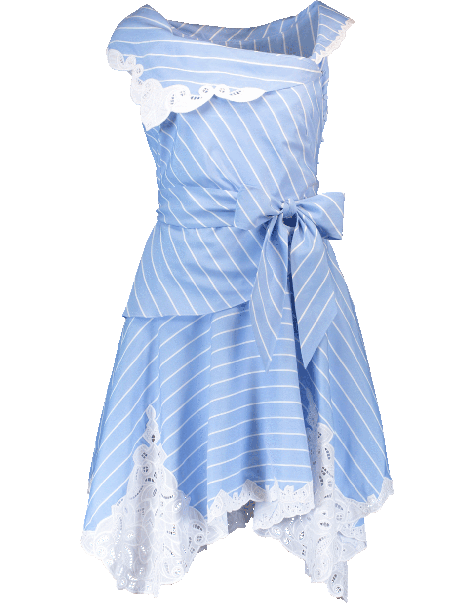 SIMKHAI-Embroidered Mini Wrap Dress-WHT/CHAM