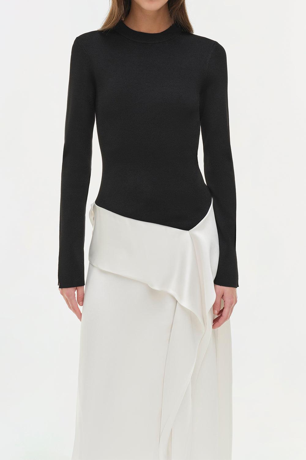Ornella Long Sleeve Midi Dress-BLACK-XS-CLOTHINGDRESSCOCKTAIL-SIMKHAI