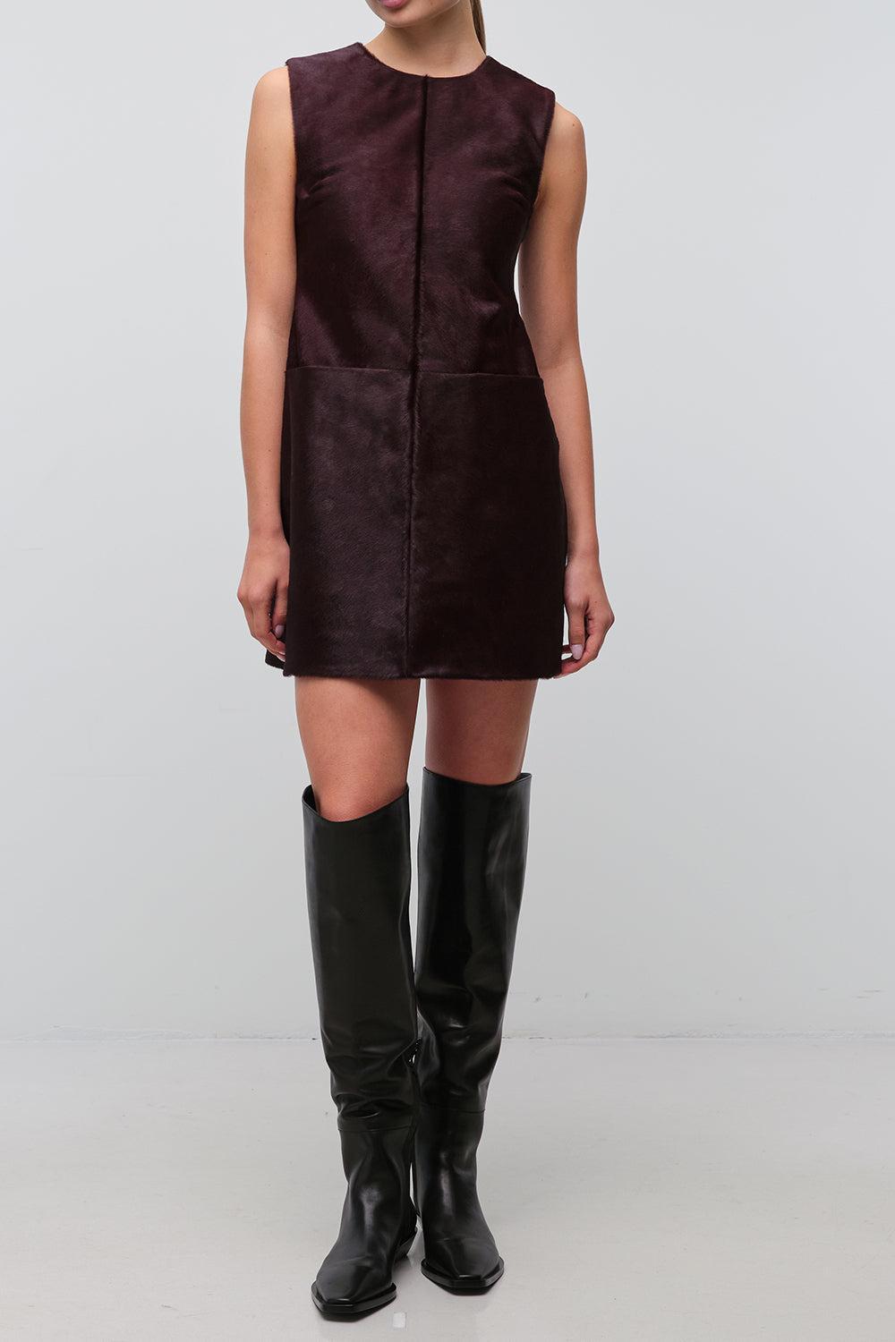 Sonoma Sleeveless Mini Dress - Fig-BROWN-2-CLOTHINGDRESSCOCKTAIL-SIMKHAI