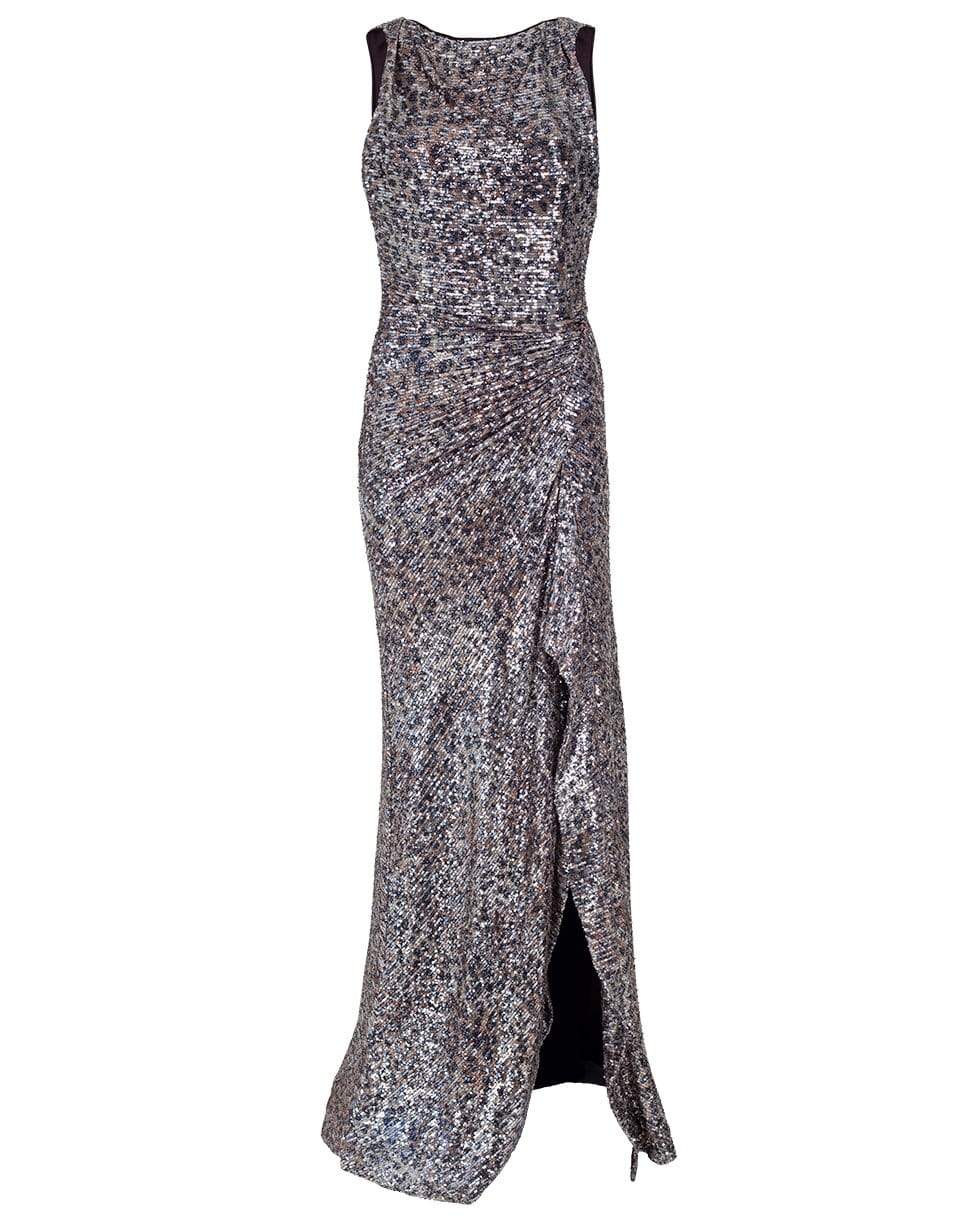 SIMKHAI-Sutton Speckle Sequin Drape Gown-