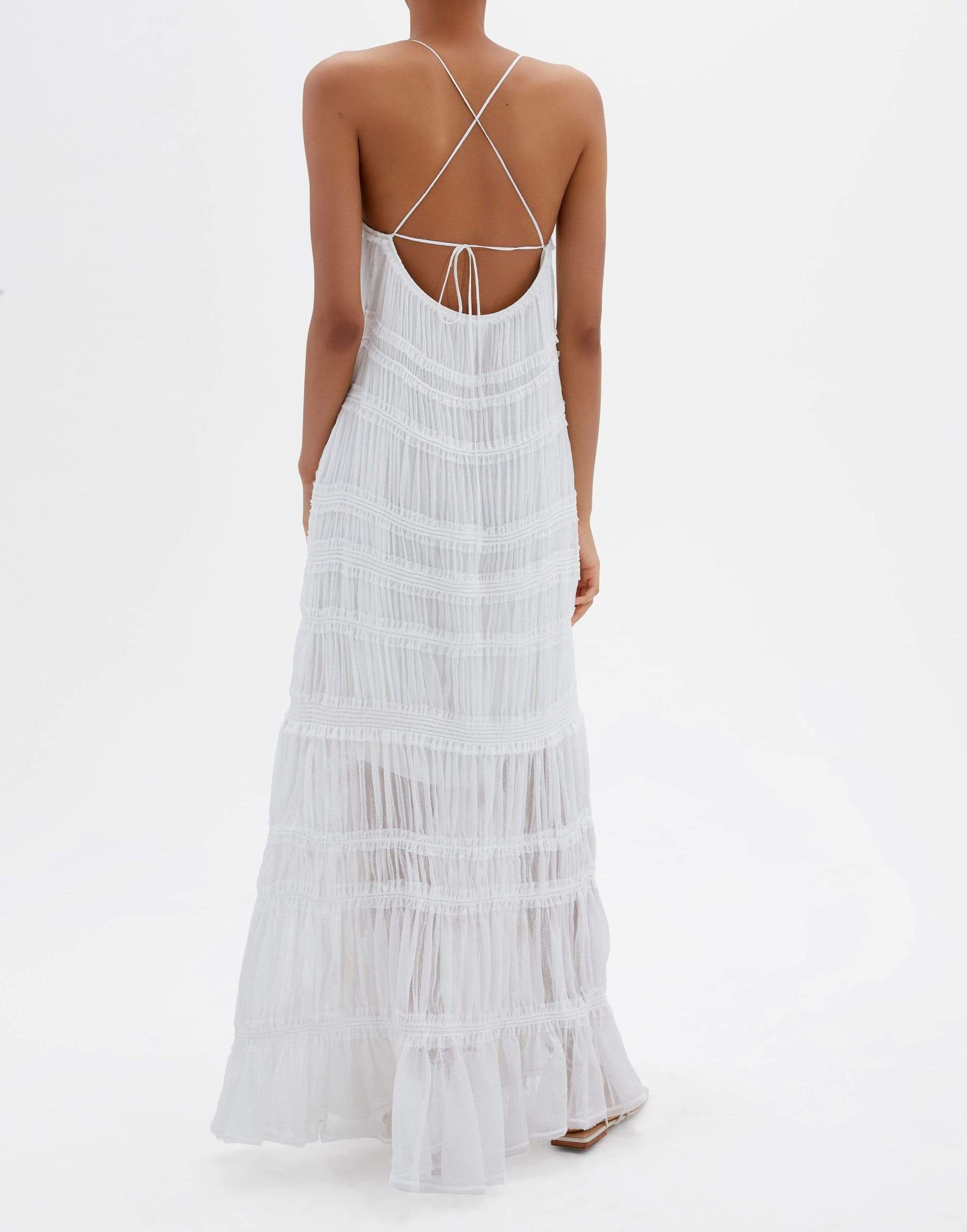 SIMKHAI-Rosalinda V-Neck Asymmetric Gown-