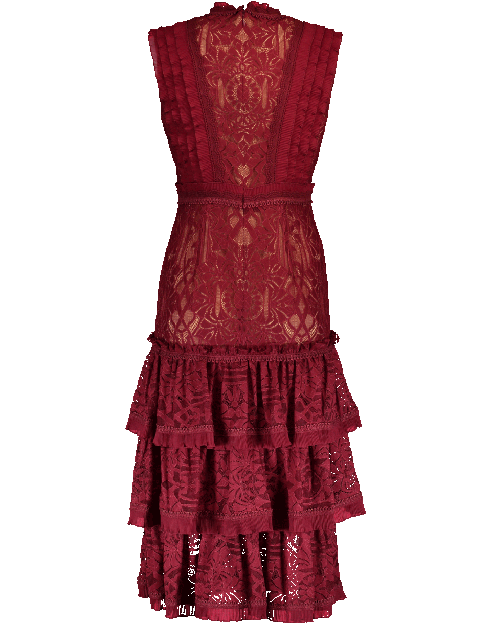 SIMKHAI-Tower Mesh Lace Ruffle Dress-
